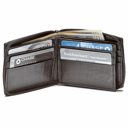 Men's Zip Around Credit Card  Wallet
