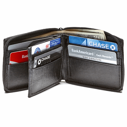 Men's Zip Around Credit Card  Wallet