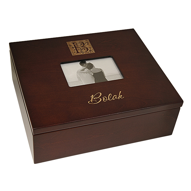 Monogram Keepsake Box With Picture Frame Lid Executive Gift Shoppe