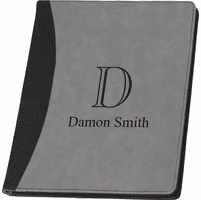 Monogrammed Black & Grey Padfolio