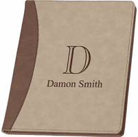 Monogrammed Brown & Tan Padfolio