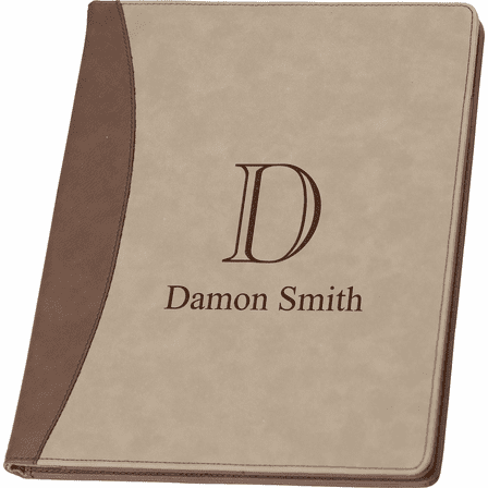 Monogrammed Brown & Tan Padfolio