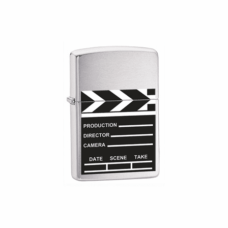 Movie Take Clapperboard Brushed Chrome Zippo Lighter - ID# 28064 - Discontinued