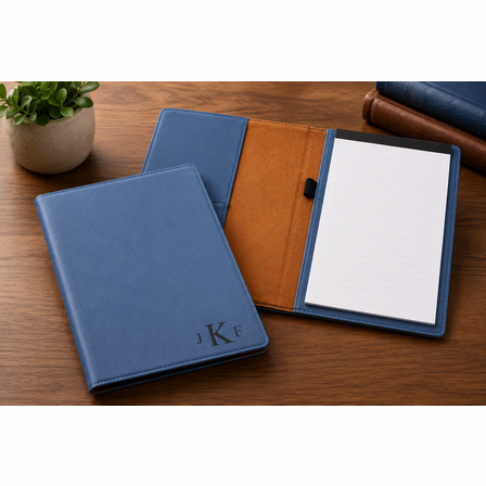 Navy Blue Portfolio & Notebook with Roman Monogram