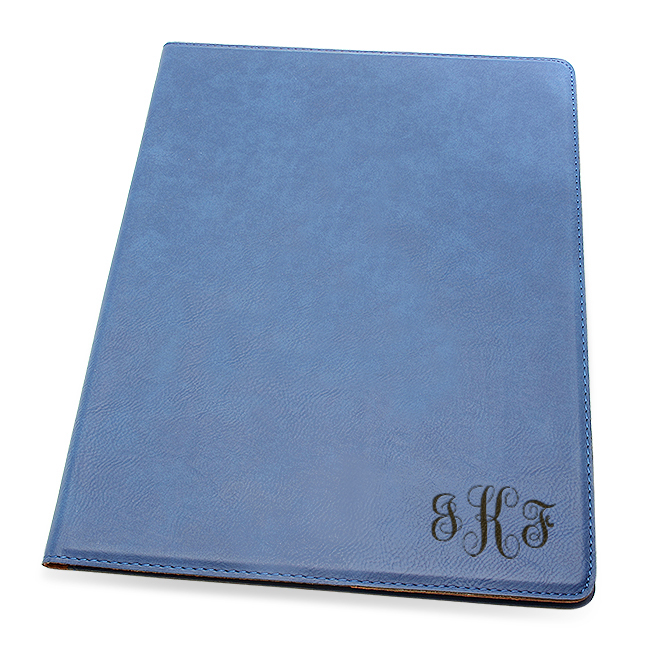 Navy Blue Portfolio & Notebook with Script Monogram Executive Gift Shoppe