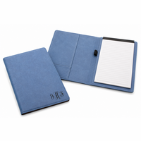 Navy Blue Small Portfolio & Notebook with Script Monogram