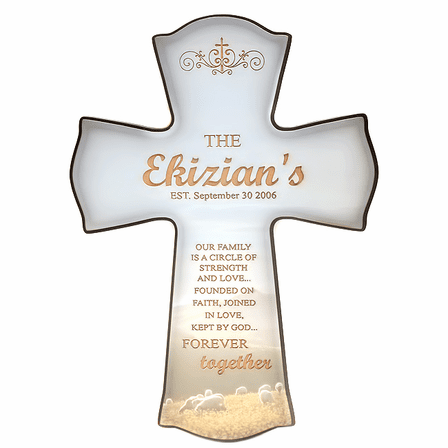 Our Family Forever Together Personalized Cross