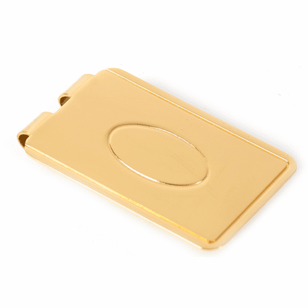 Oval Collection Engraved Spring Loaded Money Clip
