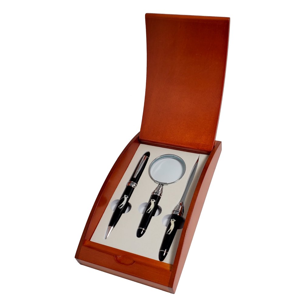 Par 3 Magnfiying Glass, Pen & Letter Opener Gift Set Executive Gift