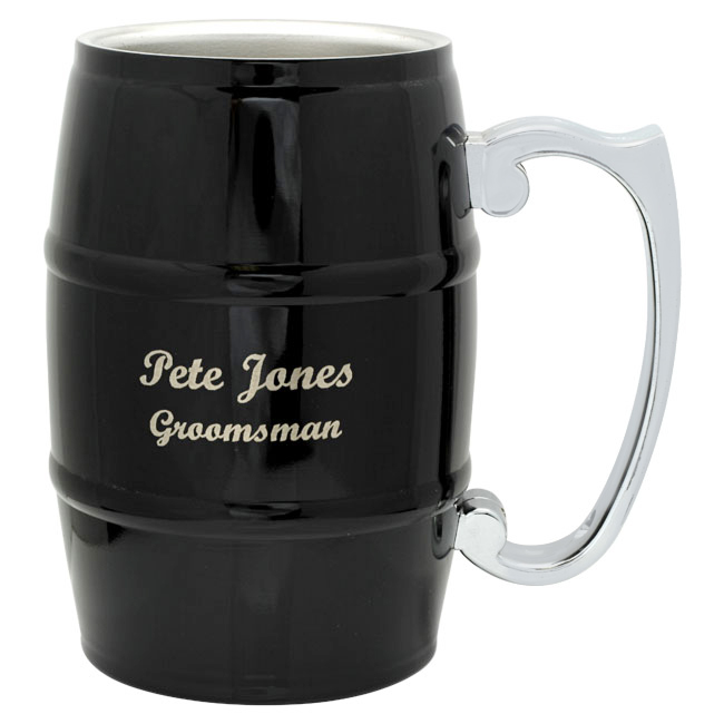 Personalized Black Beer Barrel Mug Executive Gift Shoppe