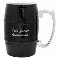 Personalized Black Beer Barrel Mug