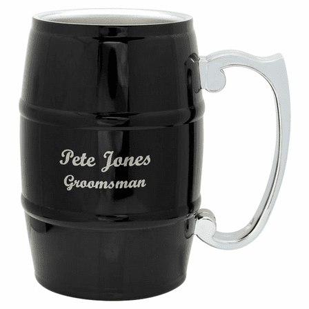 Personalized Black Beer Barrel Mug