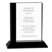 Personalized Black Edge Crystal Award
