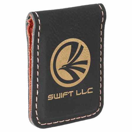 Personalized Black & Gold Magnetic Money Clip