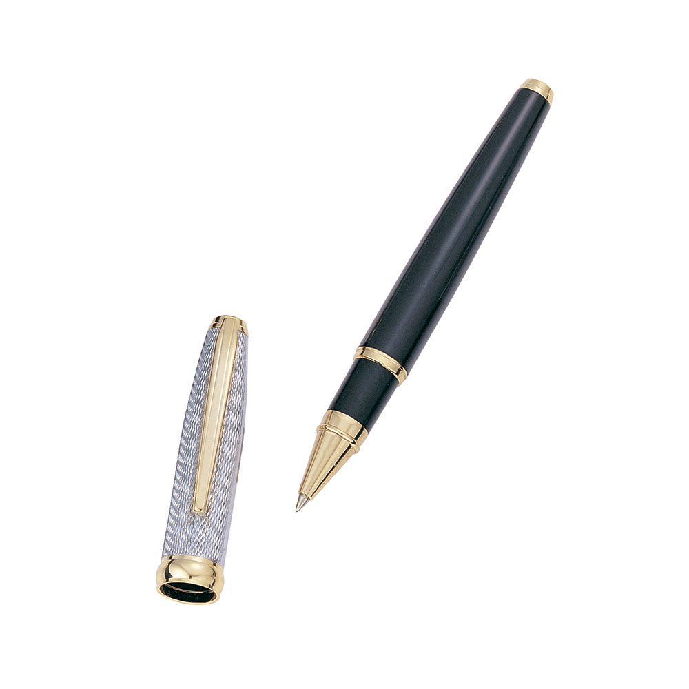 Personalized Black & Gold Rollerball Pen Executive Gift Shoppe