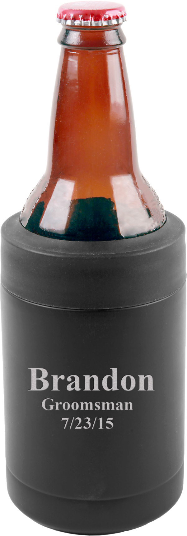 Personalized Black Insulated Can & Bottle Holder Executive Gift Shoppe