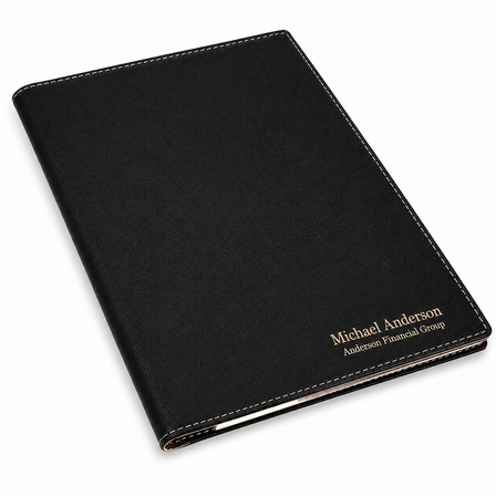 Personalized Black Leatherette Mini Portfolio