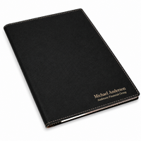Personalized Black Leatherette Mini Portfolio