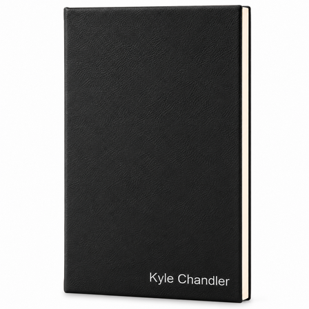 Personalized Black & Silver Journal with Black Satin Bookmark