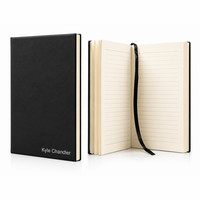 Personalized Black & Silver Journal with Black Satin Bookmark