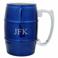 Personalized Blue Beer Barrel Mug