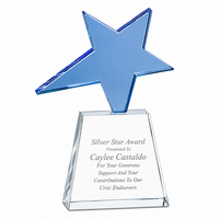 Personalized Blue Crystal Star Award