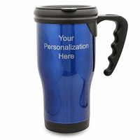 Personalized Blue Travel Coffee Mug With Handle