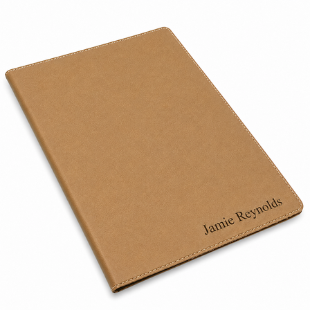 Personalized Brown Leatherette Portfolio