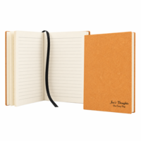 Personalized Cork Journal with Black Satin Bookmark