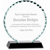Personalized Crystal Circle Award With Black Base