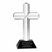 Personalized Crystal Cross With Black Base