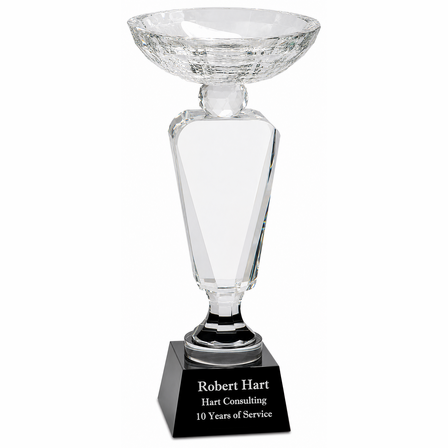 Personalized Crystal Cup with Black Crystal Pedestal