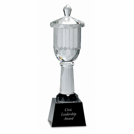 Personalized Crystal Cup With Black Pedestal