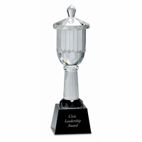 Personalized Crystal Cup With Black Pedestal