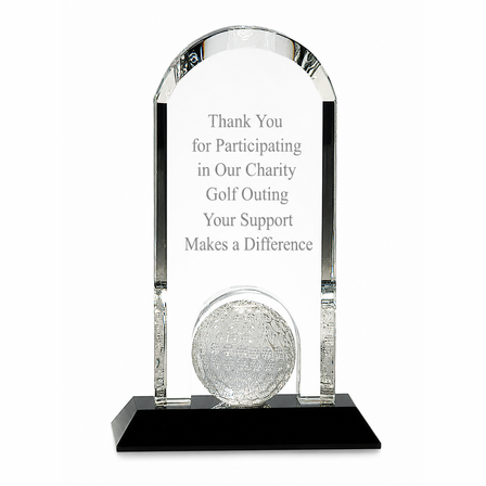 Personalized Crystal Golf Ball Desk Award