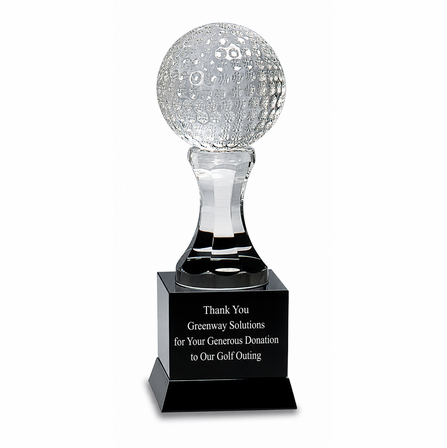 Personalized Crystal Golf Ball With Black Pedestal