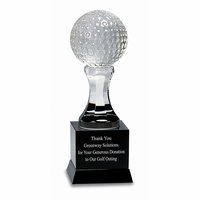 Personalized Crystal Golf Ball With Black Pedestal