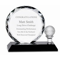 Personalized Crystal Golf Ball With Crystal Plaque
