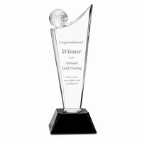 Personalized Crystal Golf Ball With Wave Column and Black Crystal Base
