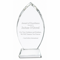 Personalized Crystal Recognition Oval With Clear Base