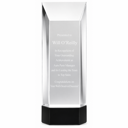 Personalized Crystal Rectangle Tower