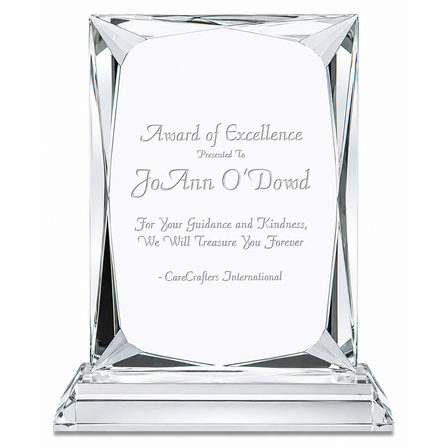 Personalized Crystal Rectangle With Crystal Base