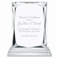 Personalized Crystal Rectangle With Crystal Base