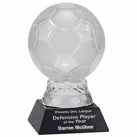 Personalized Crystal Soccer Award
