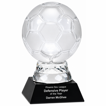 Personalized Crystal Soccer Award