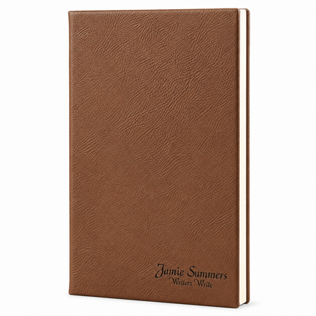 Personalized Dark Brown Journal with Black Satin Bookmark