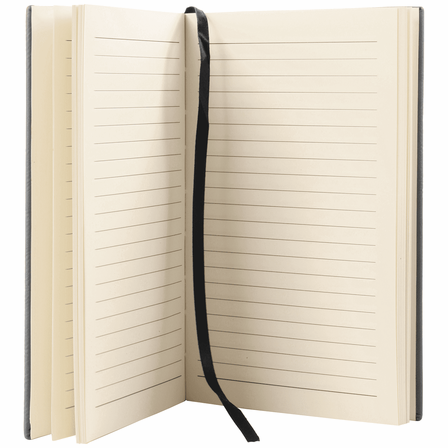 Personalized Dark Brown Journal with Black Satin Bookmark