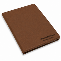 Personalized Dark Brown Leatherette Mini Portfolio