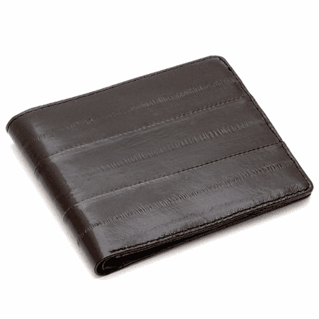 Personalized Eel Skin Bifold Wallet With Double ID Flap