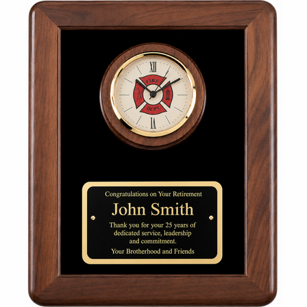 Personalized  Firefighter's Clock and  Frame